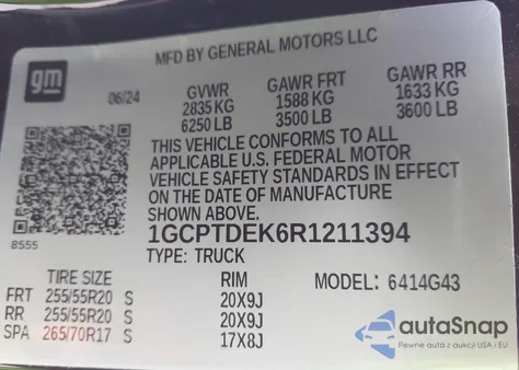 2024 Chevrolet Colorado 4Wd Z71 из США, поврежденный, VIN 1GCPTDEK6R1211394